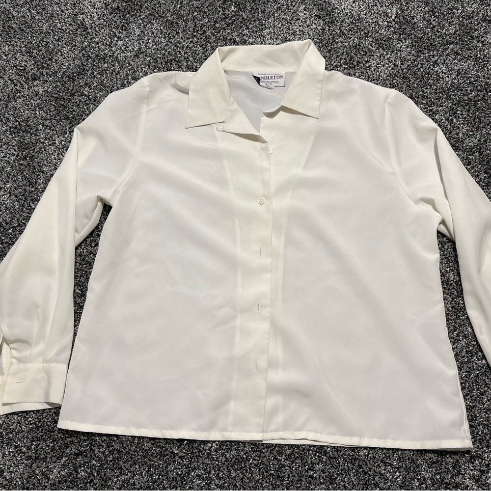 Pendleton Cream Button-Up Blouse woman’s 14